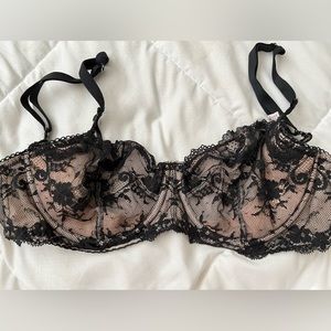 Victoria Secret Black Lace Balconette Bra 32DDD